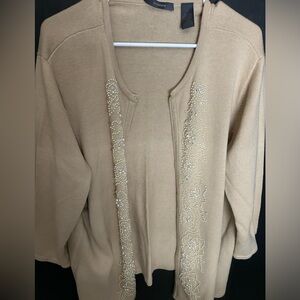 Cream sweater with pearls